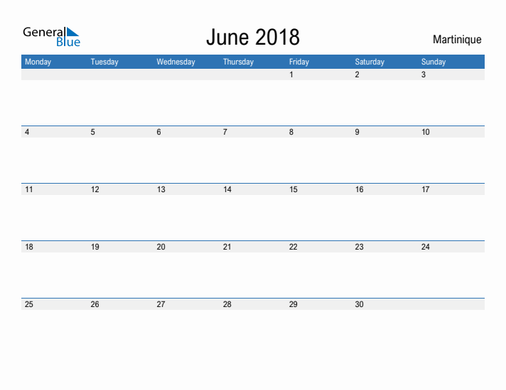 Fillable June 2018 Calendar