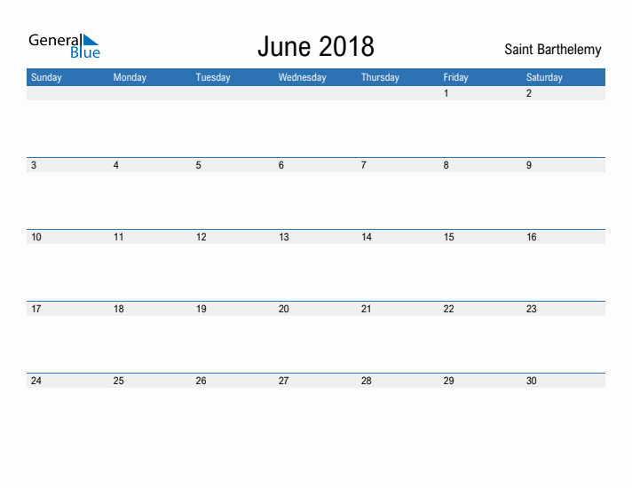 Fillable June 2018 Calendar