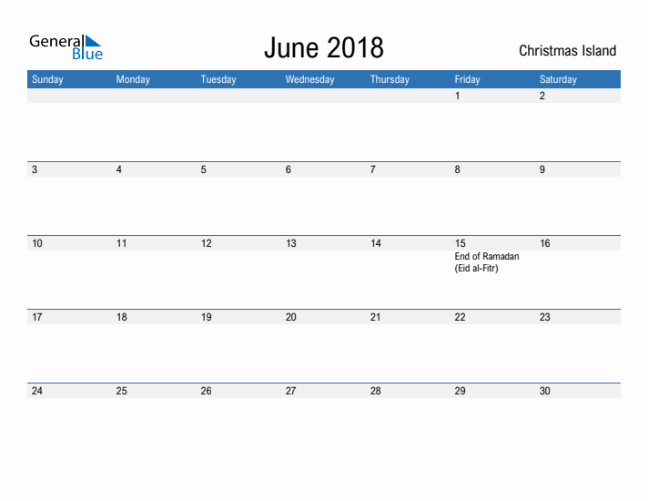 Fillable June 2018 Calendar