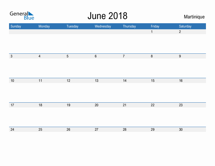 Fillable June 2018 Calendar