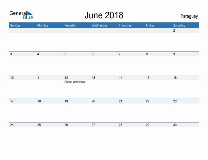 Fillable June 2018 Calendar