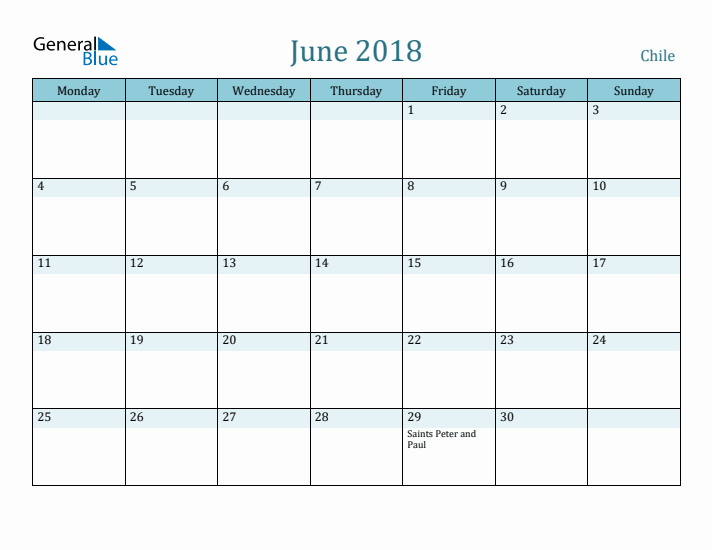 June 2018 Calendar with Holidays