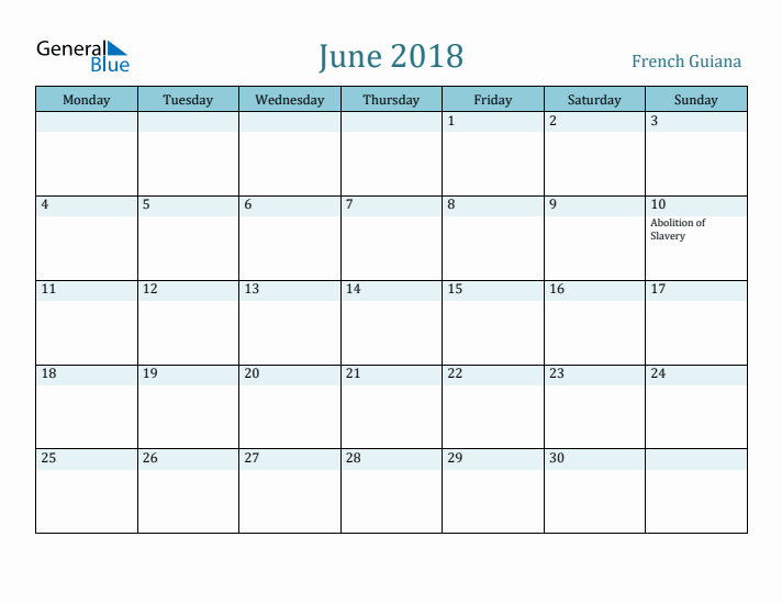 June 2018 Calendar with Holidays