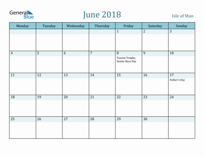 June 2018 Calendar with Holidays