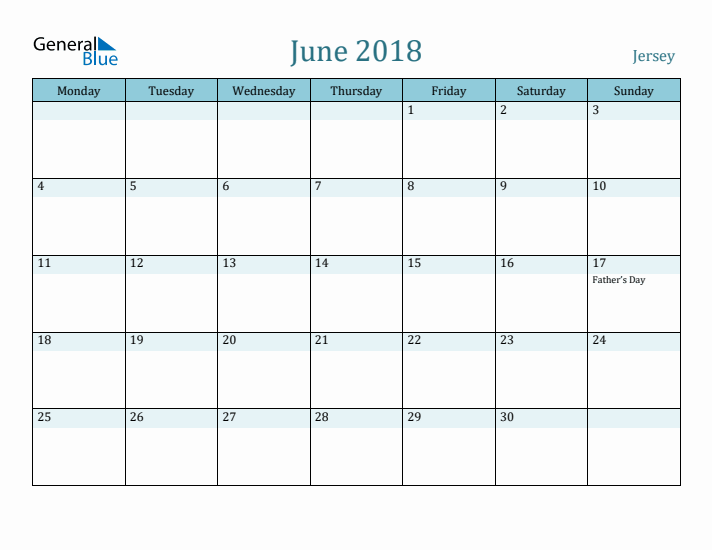 June 2018 Calendar with Holidays