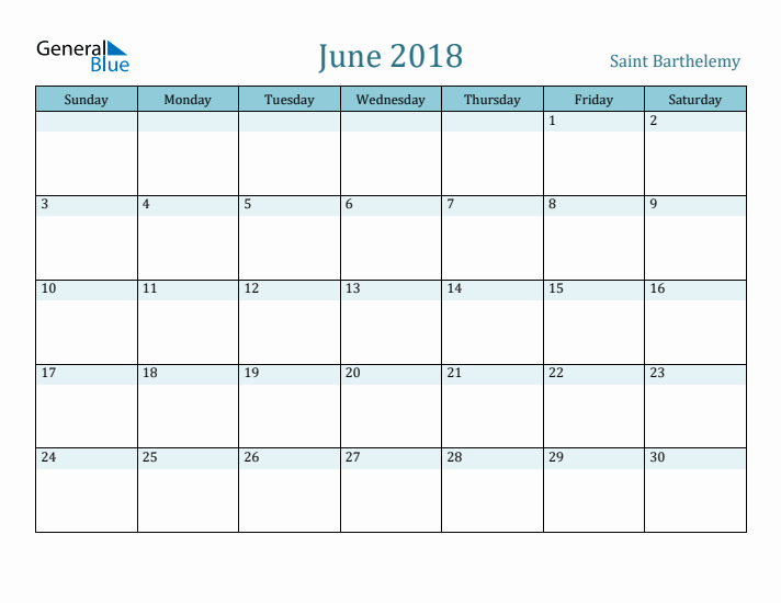 June 2018 Calendar with Holidays