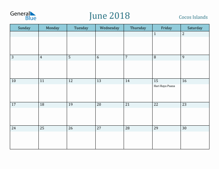 June 2018 Calendar with Holidays