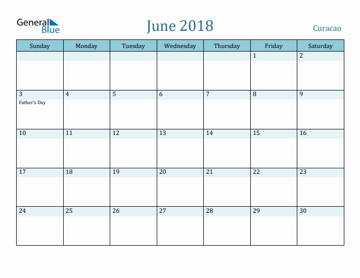 June 2018 Calendar with Holidays