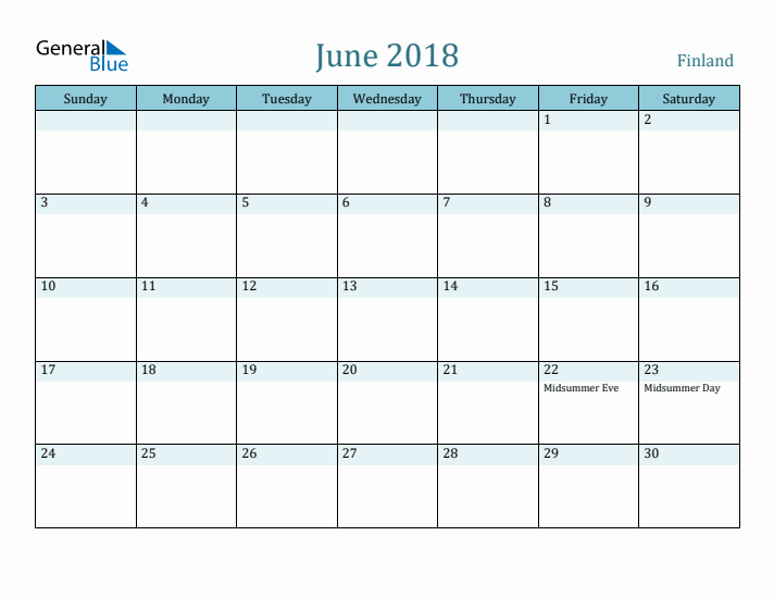 June 2018 Calendar with Holidays