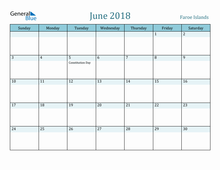 June 2018 Calendar with Holidays