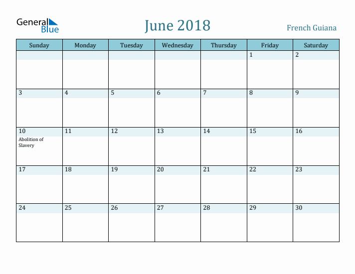 June 2018 Calendar with Holidays