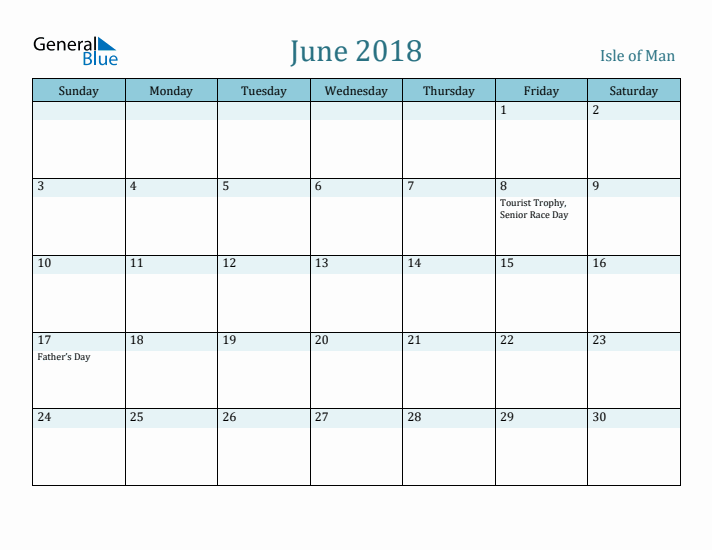 June 2018 Calendar with Holidays