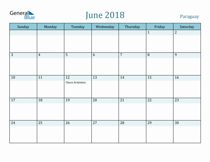 June 2018 Calendar with Holidays