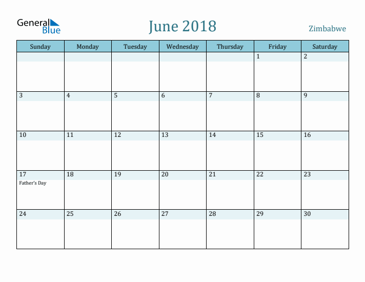 June 2018 Calendar with Holidays