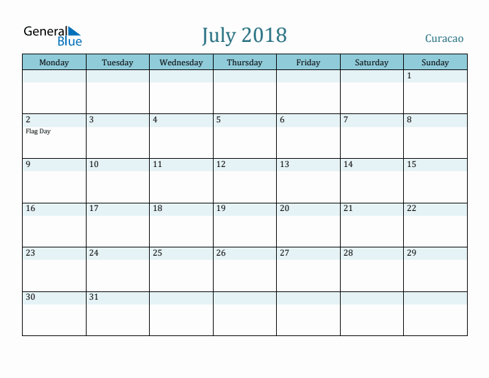 July 2018 Calendar with Holidays