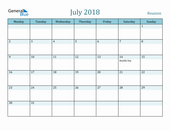 July 2018 Calendar with Holidays