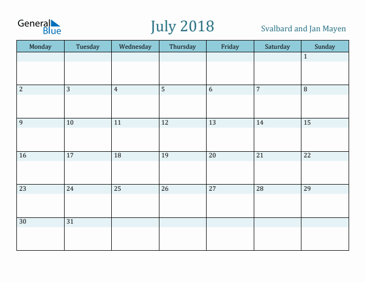 July 2018 Calendar with Holidays