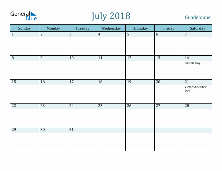 July 2018 Calendar with Holidays