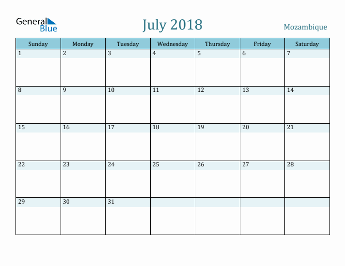 July 2018 Calendar with Holidays