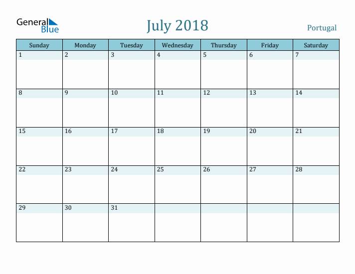 July 2018 Calendar with Holidays