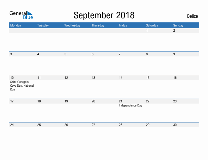 Fillable September 2018 Calendar