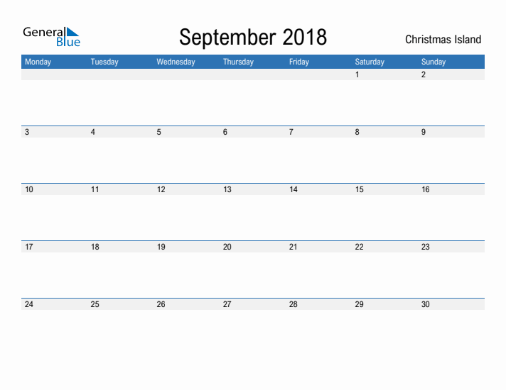 Fillable September 2018 Calendar