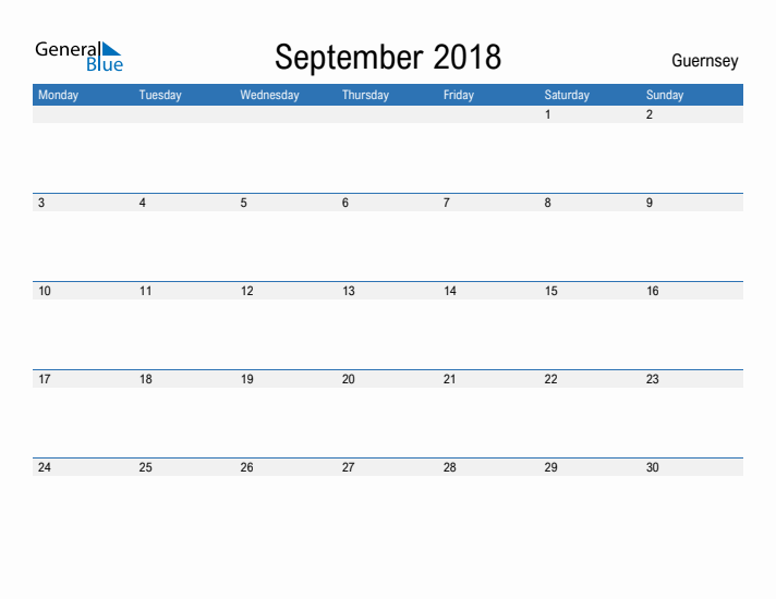 Fillable September 2018 Calendar