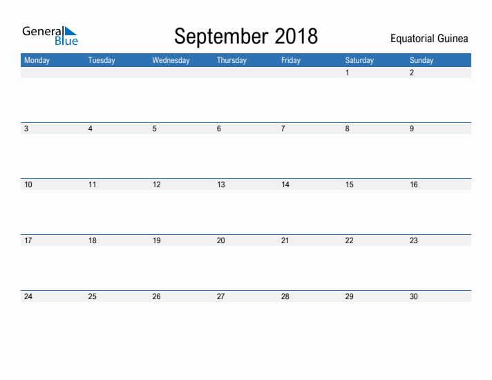 Fillable September 2018 Calendar