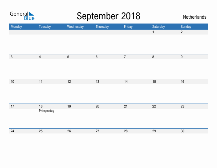 Fillable September 2018 Calendar