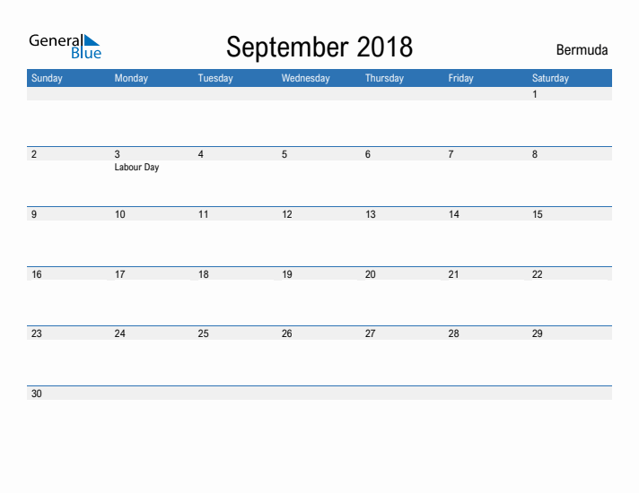 Fillable September 2018 Calendar