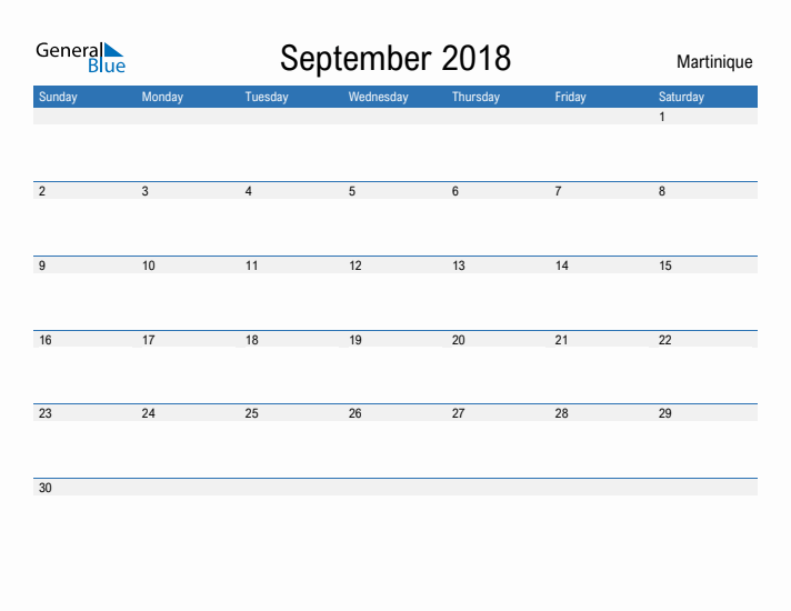 Fillable September 2018 Calendar