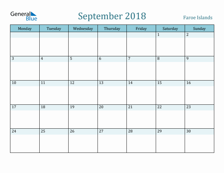 September 2018 Calendar with Holidays