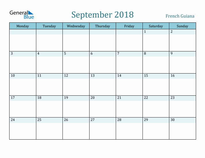 September 2018 Calendar with Holidays