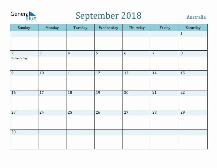 September 2018 Calendar with Holidays