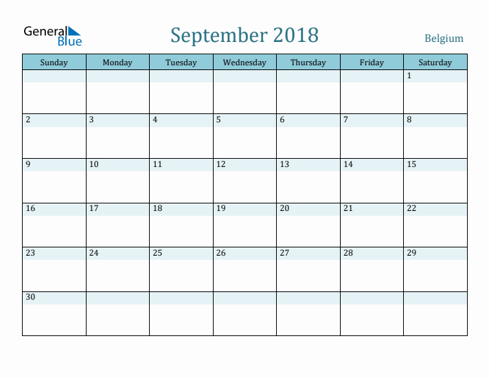 September 2018 Calendar with Holidays