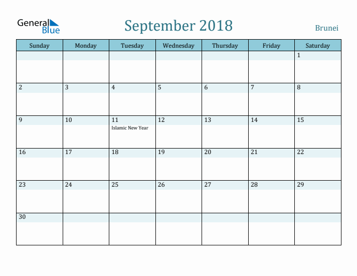 September 2018 Calendar with Holidays