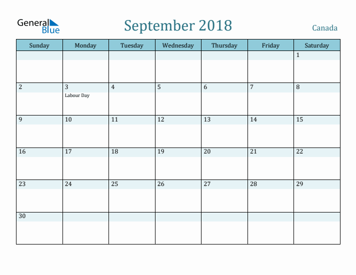 September 2018 Calendar with Holidays