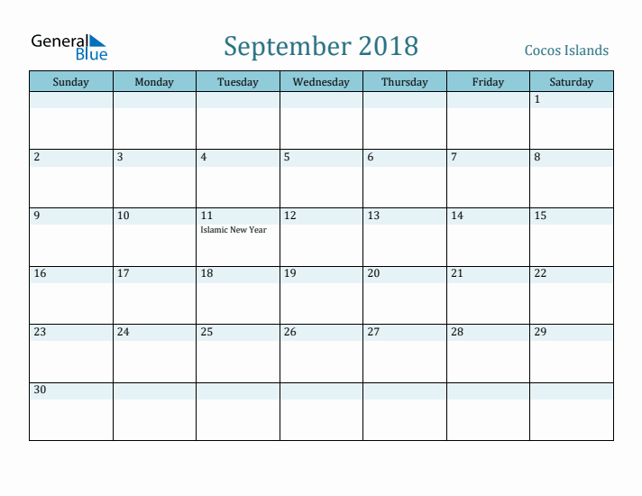 September 2018 Calendar with Holidays