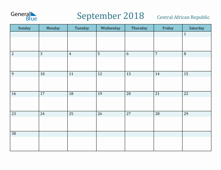 September 2018 Calendar with Holidays