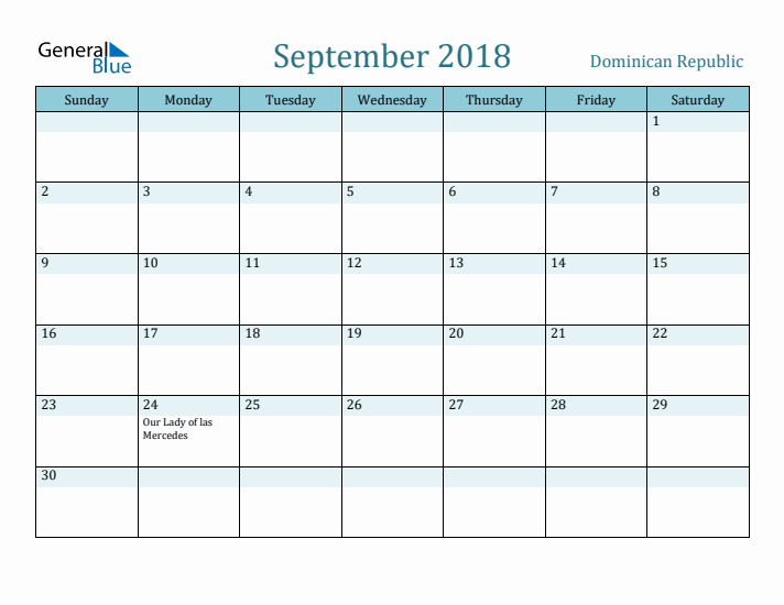 September 2018 Calendar with Holidays