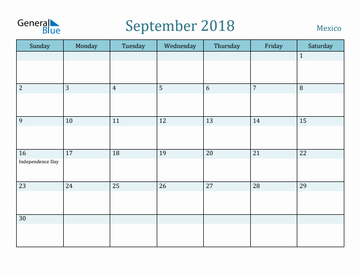 September 2018 Calendar with Holidays