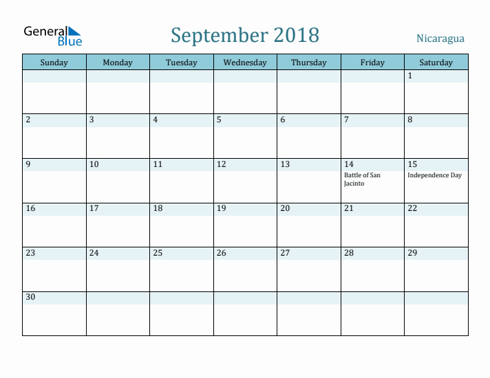 September 2018 Calendar with Holidays