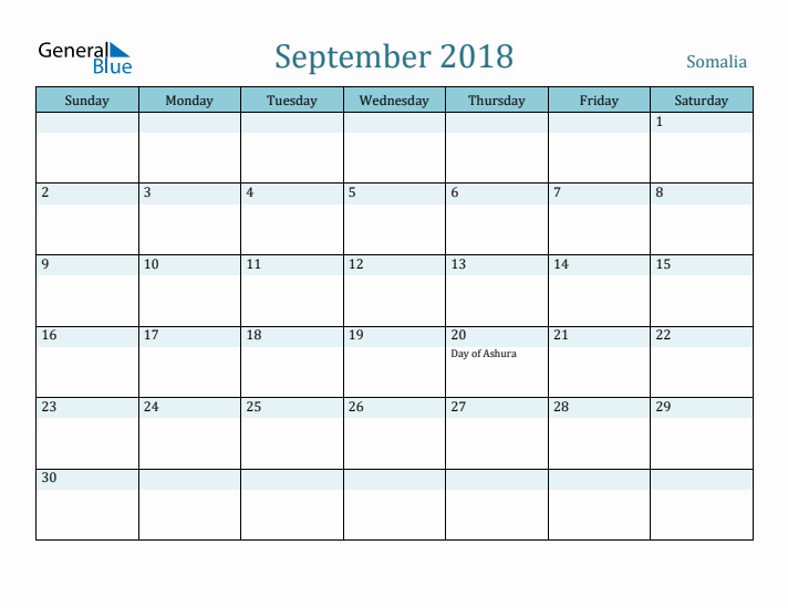 September 2018 Calendar with Holidays