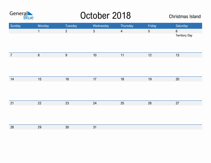 Fillable October 2018 Calendar