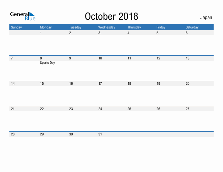 Fillable October 2018 Calendar