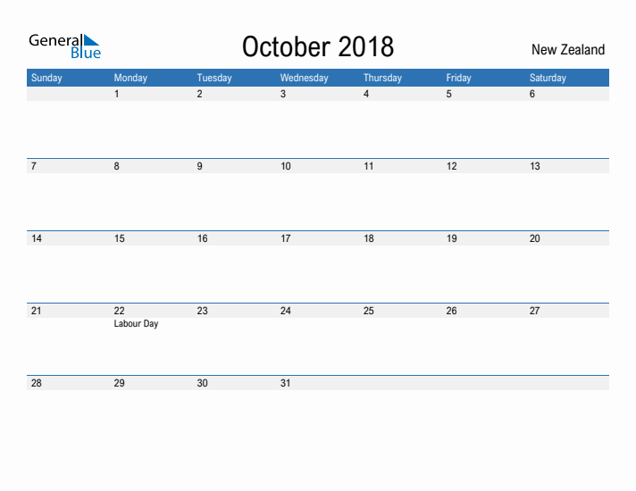 Fillable October 2018 Calendar