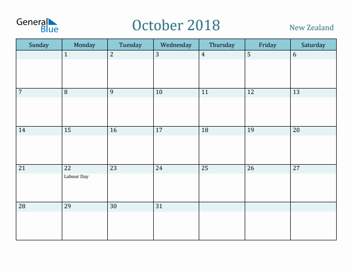 October 2018 Calendar with Holidays