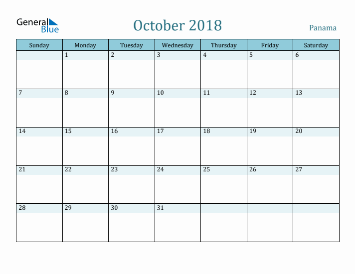 October 2018 Calendar with Holidays