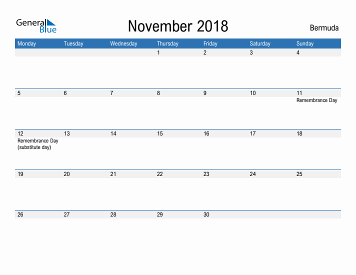 Fillable November 2018 Calendar