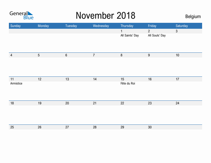 Fillable November 2018 Calendar